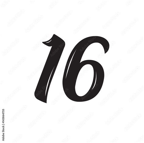 Number 16 Vector Images (over 1,700) .